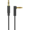 Wentronic Goobay 3,5 mm Stereo-Klinkenkabel, 1 m, Schwarz, gerade zu 90° gewinkelt, Stecker zu Stecker 67783