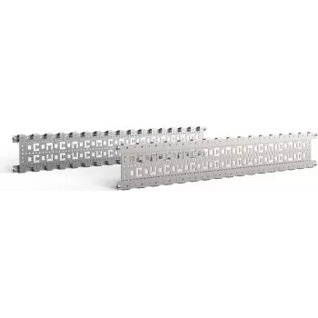 SCHROFF 23130084 19 inch Rack-Montage-Kit - Stahl, verzinkt, 2 Halterungen, 4 Schrauben M4x10, 4 Muttern M4, 4 Unterlegscheiben, 4 Kunststoff-Unterlegscheiben