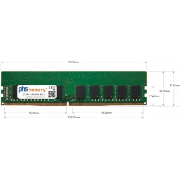 PHS-memory 16GB DDR4 ECC UDIMM 3200MHz PC4-25600E RAM für QNAP TS-h2477XU-RP-3700X-32G SP565902