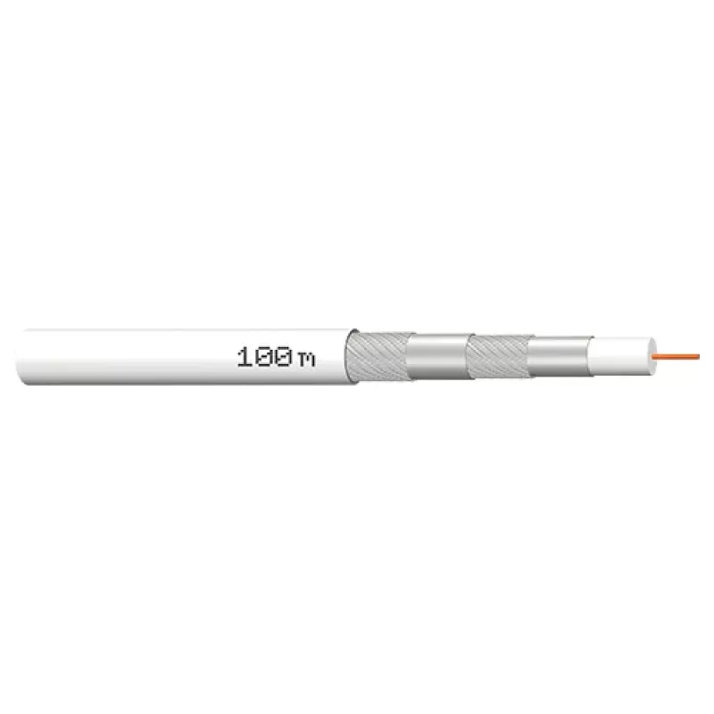 Megasat Koaxialkabel 100 m, vierschichtig geschirmt, 120 dB, 75 Ohm, F-Typ Ready 100066
