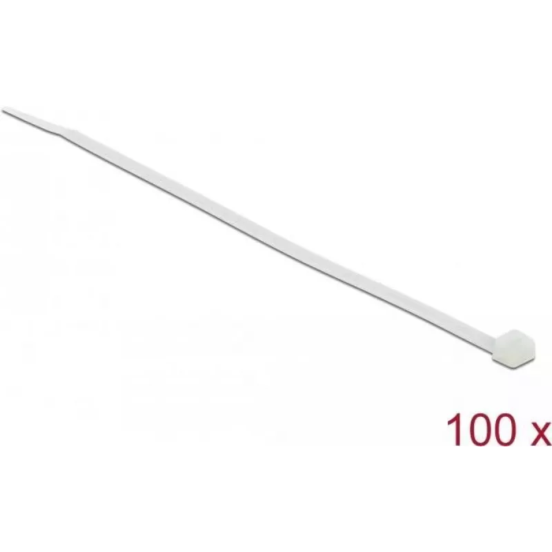 Delock Kabelbinder transparent L 200 x B 3,6 mm 100 Stück (18606)