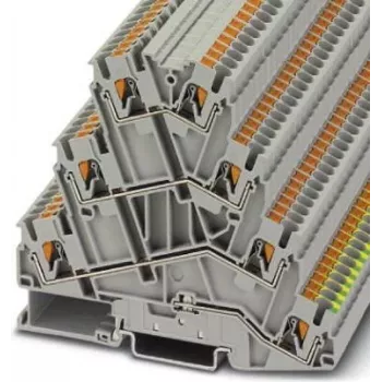 Phoenix Contact PT 2,5-PE/3L Motor-Klemmenblock, Push-in, 3-Ebenen, PE, 2,5 mm², Grau, 3210542