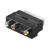 Wentronic AVK 196 SCART auf 3x RCA + S-Video Adapter, Stecker auf Buchse, Schwarz 50123