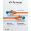 Wentronic 95605 CAT6a Patchkabel, RJ45 Stecker zu Stecker, 1,5 m, Orange