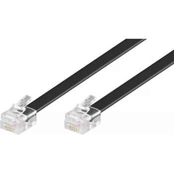 Wentronic Goobay RJ12 Modularkabel, 6P6C Stecker-Stecker, 15 m, Schwarz 50324