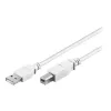 Wentronic 96186 USB 2.0 Kabel, USB-A Stecker auf USB-B Stecker, 1,8 m, Weiß