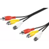Wentronic AVK 354-300 3,0m 3x RCA Stecker auf 3x RCA Stecker AV-Kabel - Schwarz 50382