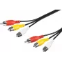 Wentronic AVK 354-300 3,0m 3x RCA Stecker auf 3x RCA Stecker AV-Kabel - Schwarz 50382