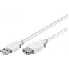 Wentronic USB 2.0 A Stecker auf Buchse Verlängerungskabel 5m Weiß 96288