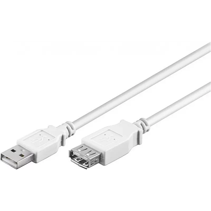 Wentronic USB 2.0 A Stecker auf Buchse Verlängerungskabel 5m Weiß 96288