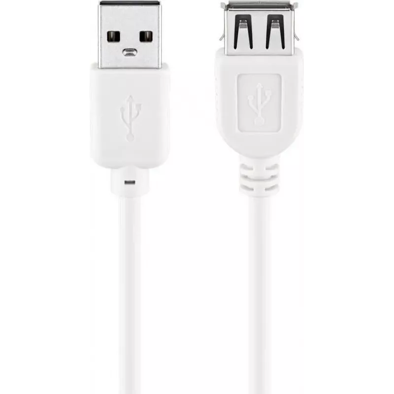 Wentronic USB 2.0 A Stecker auf Buchse Verlängerungskabel 5m Weiß 96288