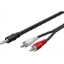 Wentronic Goobay 3,5 mm Klinke auf 2x RCA Adapterkabel, 20 m, Schwarz 50779