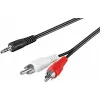 Wentronic Goobay 3,5 mm Klinke auf 2x RCA Adapterkabel, 20 m, Schwarz 50779