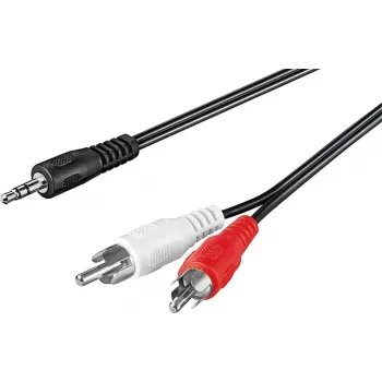 Wentronic Goobay 3,5 mm Klinke auf 2x RCA Adapterkabel, 20 m, Schwarz 50779