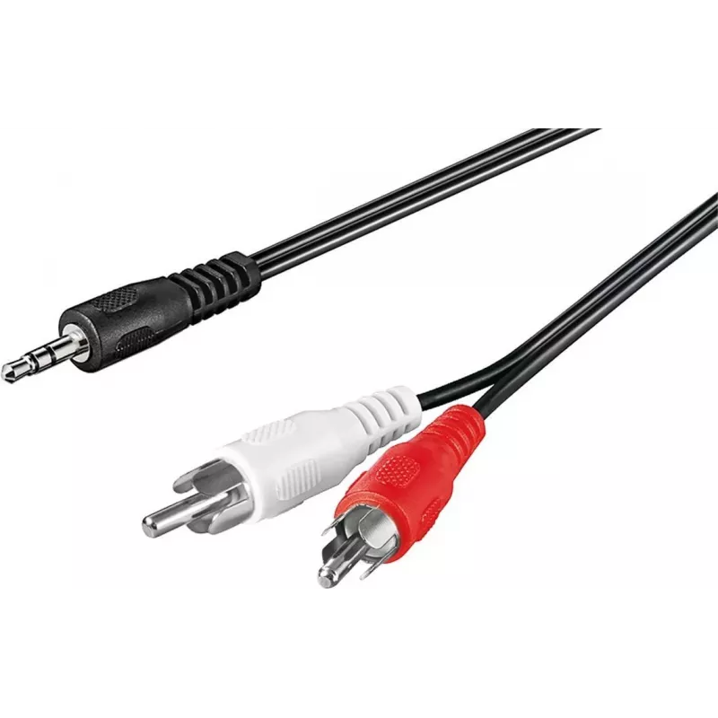 Wentronic Goobay 3,5 mm Klinke auf 2x RCA Adapterkabel, 20 m, Schwarz 50779