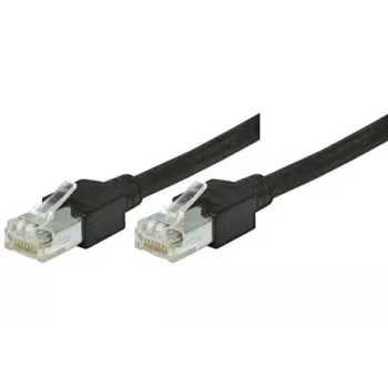 Tecline S/UTP Cat5e Patchkabel, 0,3 m, RJ-45 Stecker auf Stecker, Schwarz 719003S