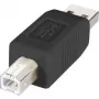 Renkforce USB 2.0 Adapter A Stecker auf B Stecker, Vergoldete Kontakte, Schwarz