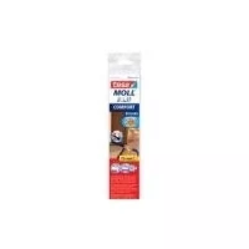 tesa Moll COMFORT Türdichtungsstreifen, Braun, 40 mm x 1 m, Selbstklebendes Aluminium