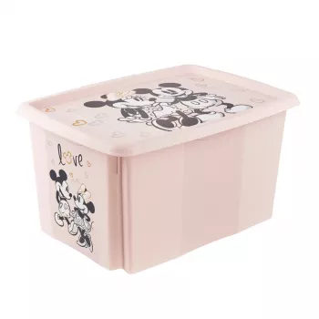 keeeper Aufbewahrungsbox Karolina Minnie, 45 Liter stapelbare & nestbare Box mit Deckel, Polypropylen, Nordic Pink, 1 Stück 1223958124700