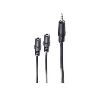 shiverpeaks BASIC-S Audio Y-Adapter Kabel, 3,5mm Stereo Stecker auf 2x 3,5mm Stereo Buchsen, 0,2m, Schwarz BS30761