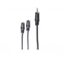shiverpeaks BASIC-S Audio Y-Adapter Kabel, 3,5mm Stereo Stecker auf 2x 3,5mm Stereo Buchsen, 0,2m, Schwarz BS30761