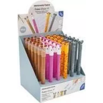 FABER-CASTELL EBERHARD FABER Animal Erase it! Gelstift-Display, 36 Stifte, blaue Tinte, 0,7 mm, radierbar, nachfüllbar 560109
