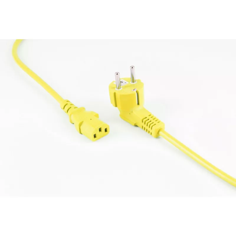 shiverpeaks BASIC-S Schuko auf IEC C13 Stromkabel, 1,8 m, Gelb BS09-05182