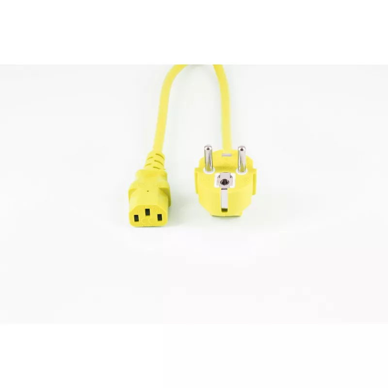 shiverpeaks BASIC-S Schuko auf IEC C13 Stromkabel, 1,8 m, Gelb BS09-05182