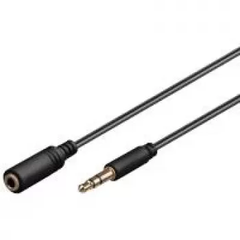Wentronic Goobay 3,5mm Klinken-Verlängerungskabel, Schwarz, 1 m - 3,5mm Stecker auf 3,5mm Buchse, Stereo (97113)