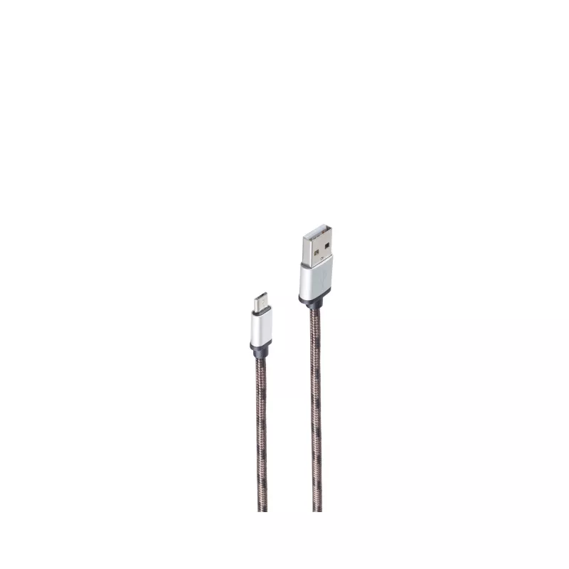 shiverpeaks BS14-50079 USB 2.0 Kabel, USB-A auf Micro-USB B, 0,9 m, Braun