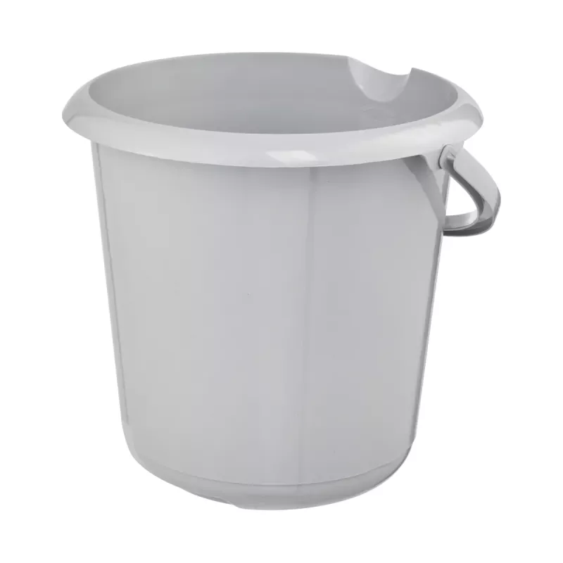 keeeper mika eco runder Reinigungseimer, 10 Liter, Steingrau, 100% Recyclingkunststoff, ergonomischer Griff 1171015000000