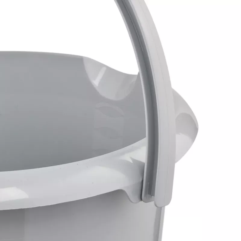 keeeper mika eco runder Reinigungseimer, 10 Liter, Steingrau, 100% Recyclingkunststoff, ergonomischer Griff 1171015000000