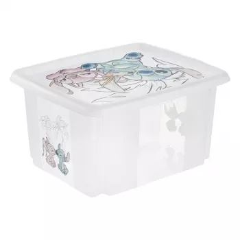 keeeper Aufbewahrungsbox karolina Stitch, 24 Liter drehbare/stapelbare Box mit Deckel, PP, Transparent, 1 Stück 1223700131900