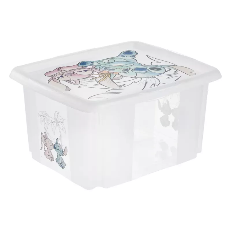 keeeper Aufbewahrungsbox karolina Stitch, 24 Liter drehbare/stapelbare Box mit Deckel, PP, Transparent, 1 Stück 1223700131900