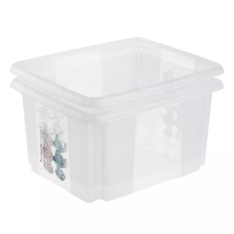 keeeper Aufbewahrungsbox karolina Stitch, 24 Liter drehbare/stapelbare Box mit Deckel, PP, Transparent, 1 Stück 1223700131900
