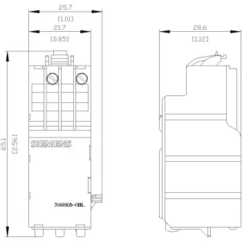 SIEMENS Unterspannungsauslöser 208-230V AC 50/60 Hz für 3VA Leistungsschalter (3VA99080BB25)