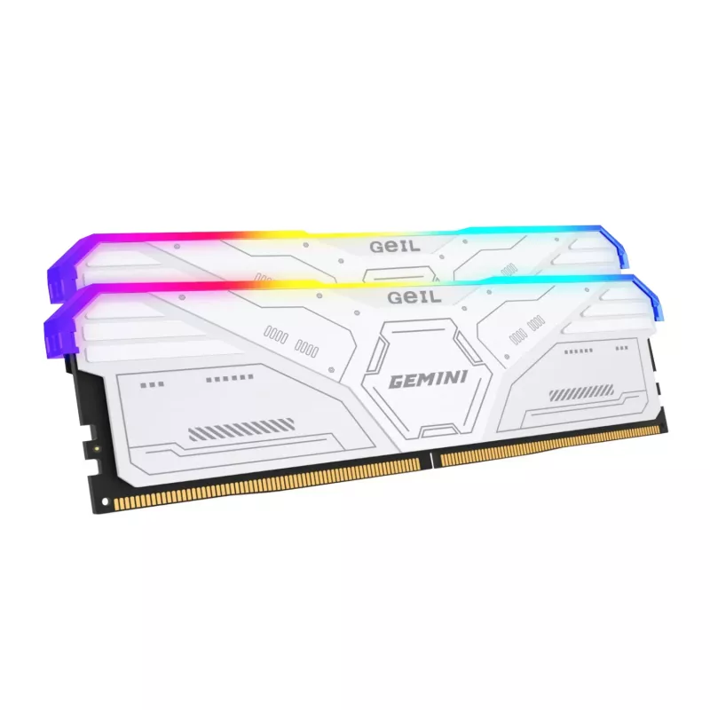 GeIL Gemini RGB 32GB DDR5 6000MHz Desktop-Gaming-Arbeitsspeicher-Kit (2 x 16GB) – Weiß