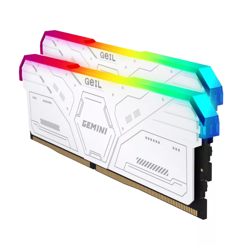 GeIL Gemini RGB 32GB DDR5 6000MHz Desktop-Gaming-Arbeitsspeicher-Kit (2 x 16GB) – Weiß