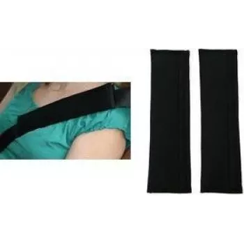 IWH Alcantara Sicherheitsgurtpolster, Schwarz, 2-teiliges Set – Weicher Wildleder-ähnlicher Komfort, Verhindert Scheuern, Universelle Passform 074006