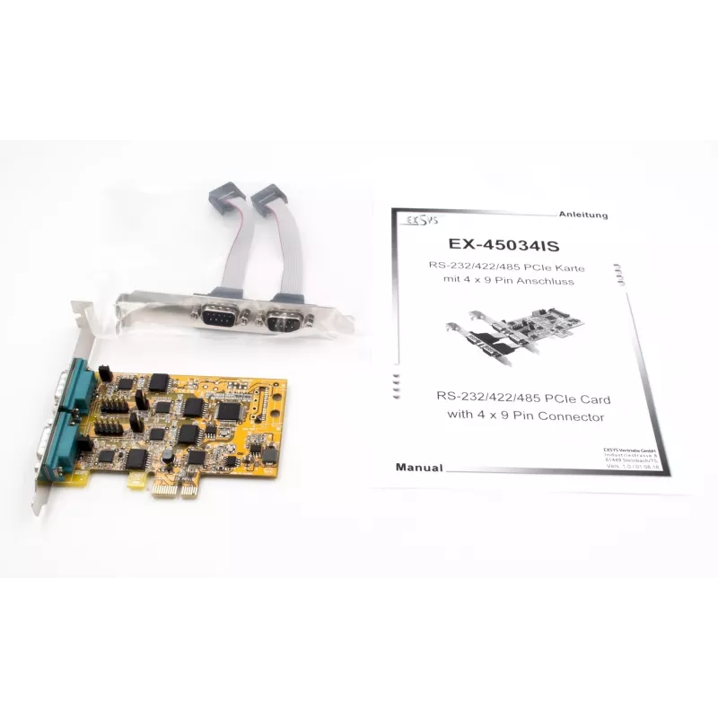 EXSYS EX-45034IS 4-Port RS-232 PCI Express Serielle Karte mit 2,5kV optischer Isolation