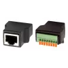 EXSYS EX-49112 RJ45-Buchse auf 8-Pin-Terminalblock-Adapter mit Drucktaster, CAT.5e