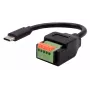 EXSYS USB-C Stecker auf 5-Pin Terminalblock Adapterkabel mit Drucktaster, USB 2.0, 15 cm EX-49123