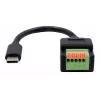 EXSYS USB-C Stecker auf 5-Pin Terminalblock Adapterkabel mit Drucktaster, USB 2.0, 15 cm EX-49123