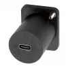 EXSYS D-Typ USB-C Buchse zu Buchse Adapter, USB 3.2 Gen 1, Panel-Montage, Schwarz (EX-49158)