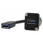 EXSYS EX-49165 D-Typ Einbau-USB-A-Buchse an Buchse Kabeladapter, USB 3.2 Gen 1, 20 cm