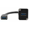 EXSYS EX-49165 D-Typ Einbau-USB-A-Buchse an Buchse Kabeladapter, USB 3.2 Gen 1, 20 cm