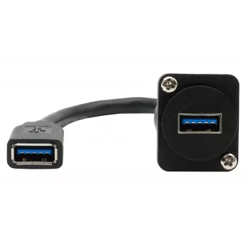 EXSYS EX-49165 D-Typ Einbau-USB-A-Buchse an Buchse Kabeladapter, USB 3.2 Gen 1, 20 cm