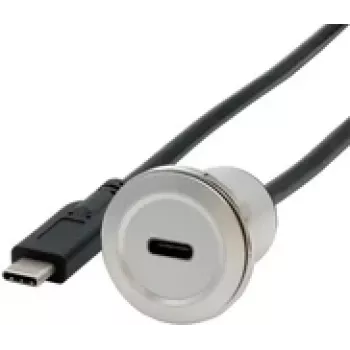 EXSYS EX-49183 Einbau-Adapter Metall, USB-C Buchse zu Stecker, USB 3.2 Gen 1, 30 cm