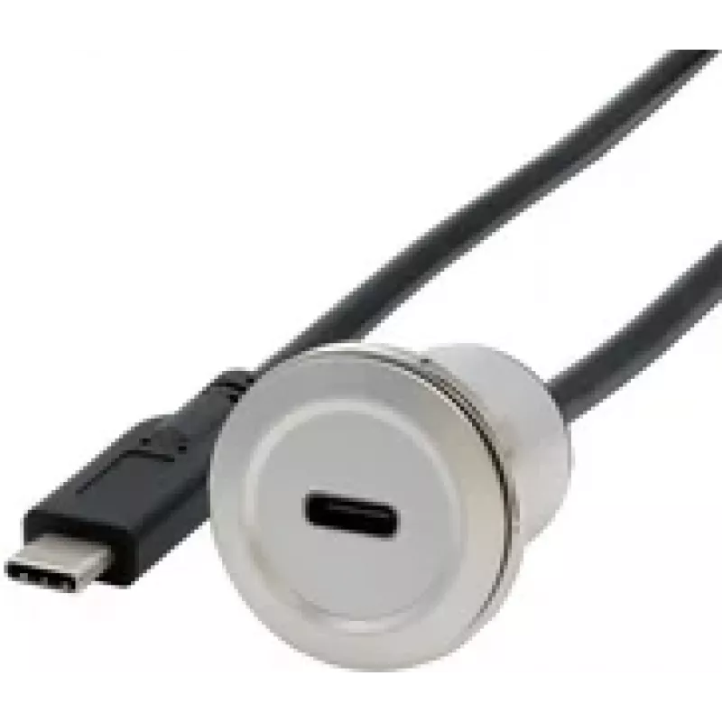 EXSYS EX-49183 Einbau-Adapter Metall, USB-C Buchse zu Stecker, USB 3.2 Gen 1, 30 cm