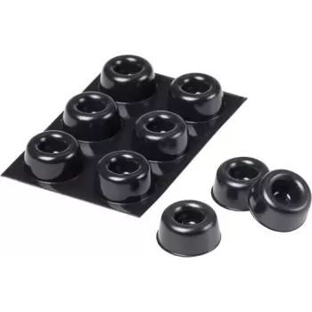 3M SJ 5009 MPBB Selbstklebende runde Pufferfüße, Schwarz, 22,3 mm Durchmesser x 10,1 mm Höhe, 6 Stück